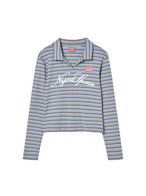 SLIM COLLAR L/S BLUE