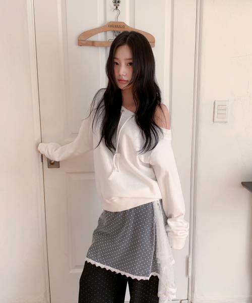 DOT LACE MIDI WRAP SKIRT