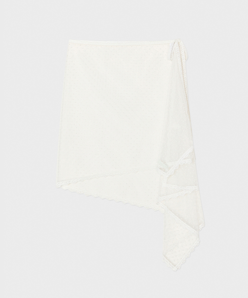 DOT LACE MIDI WRAP SKIRT