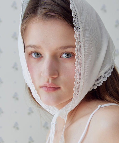 DOTE LACE BONNET_white