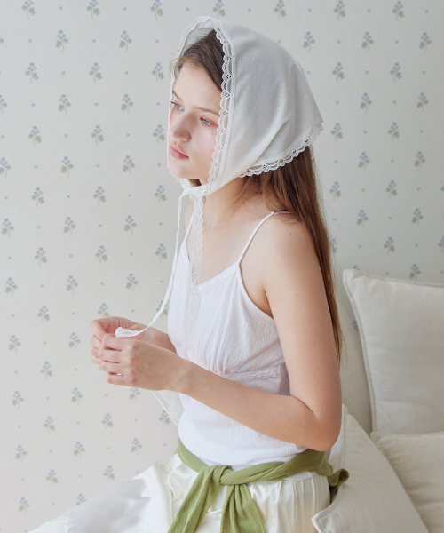 DOTE LACE BONNET_white