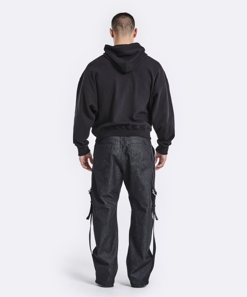 Curve hoodie jacket - black