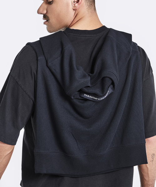 Shawl t-shirt - black