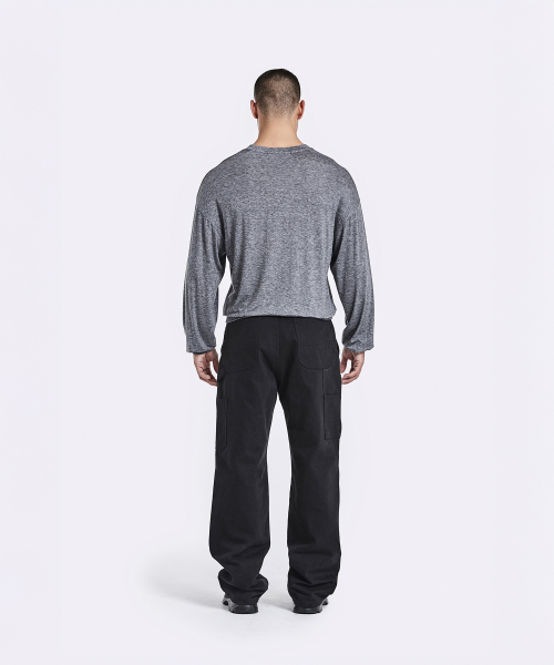 V neck banding longsleeve - grey