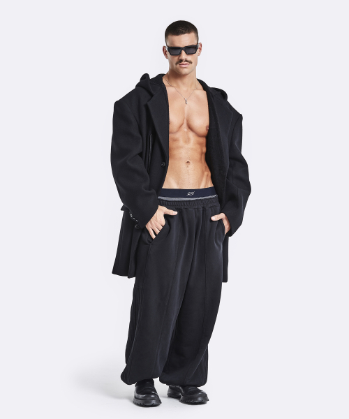 Track sweatpants - washed black