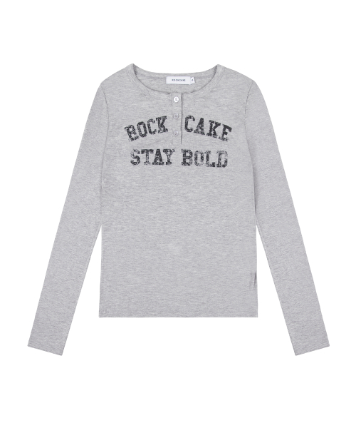 Classic Henly Neck Top - Gray