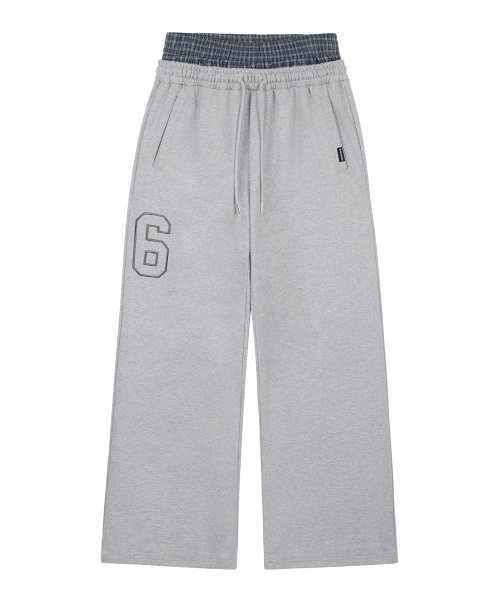 Check Layered 96 Wide 2way Jogger - Gray