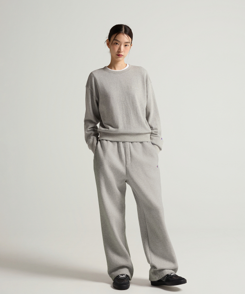 여성 C로고 릴렉스핏 기모 스웨트 팬츠 Grey