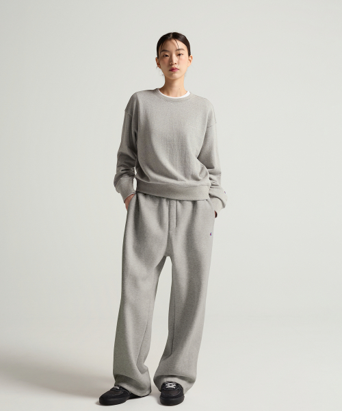 여성 C로고 릴렉스핏 기모 스웨트 팬츠 Grey