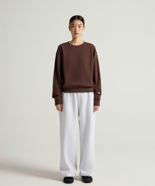 여성 C로고 릴렉스핏 기모 스웨트 팬츠 Light Grey