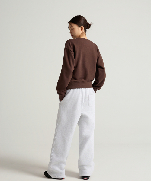 여성 C로고 릴렉스핏 기모 스웨트 팬츠 Light Grey