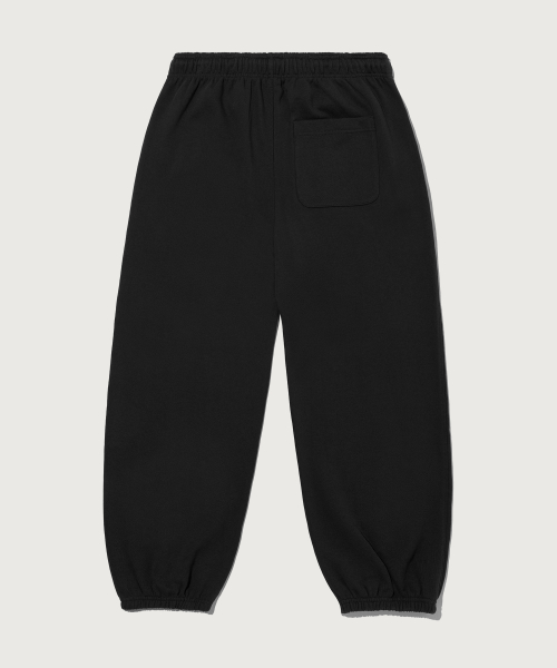 C로고 와이드핏 스웨트 조거 팬츠 Black
