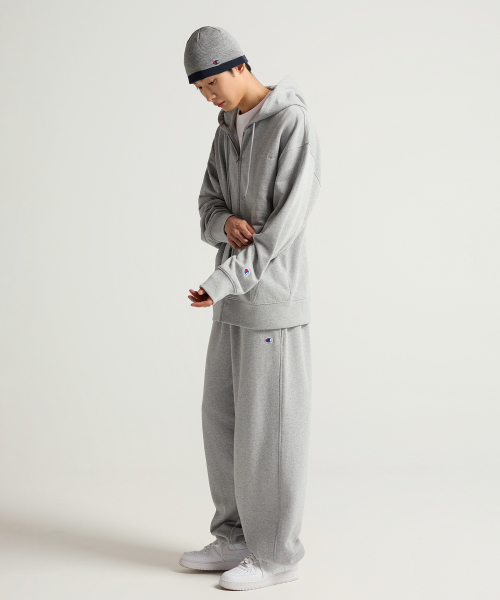 C로고 와이드핏 스웨트 조거 팬츠 Grey