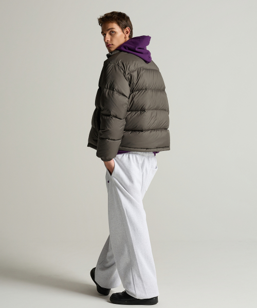 C로고 와이드핏 스웨트 조거 팬츠 Light Grey