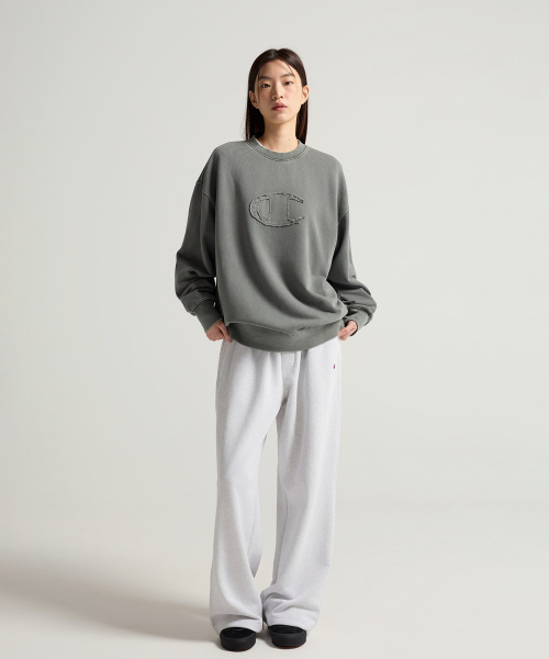 C로고 릴렉스핏 스웨트 팬츠 Light Grey
