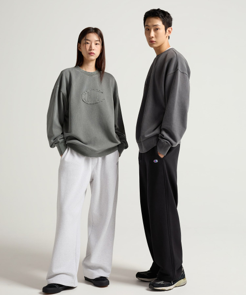 C로고 릴렉스핏 스웨트 팬츠 Black