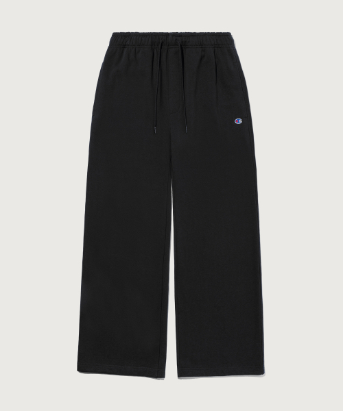 C로고 와이드핏 스웨트 팬츠 Black