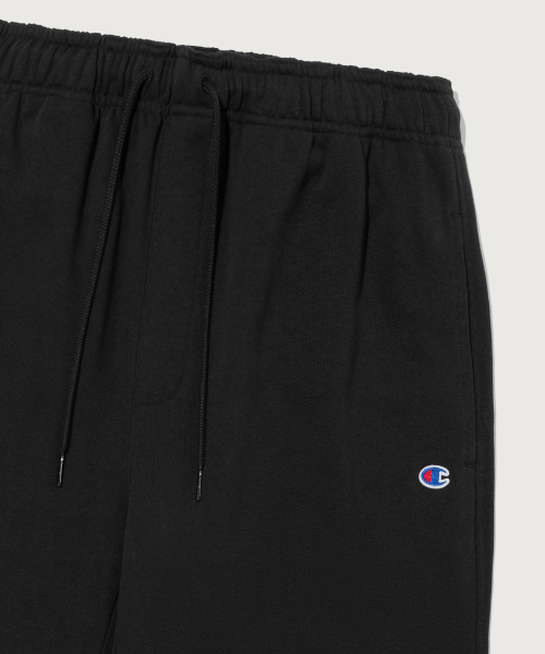 C로고 와이드핏 스웨트 팬츠 Black