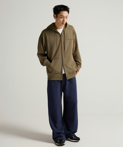 C로고 와이드핏 스웨트 팬츠 Navy