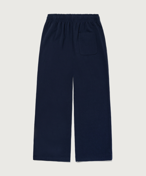 C로고 와이드핏 스웨트 팬츠 Navy