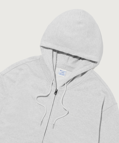 스몰 로고 루즈핏 후드 집업 Light Grey