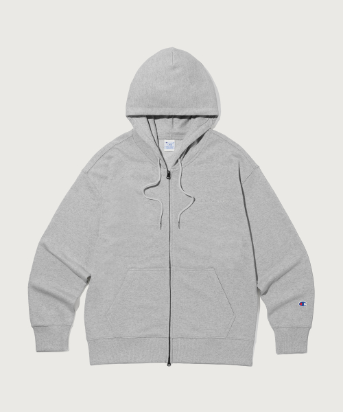 스몰 로고 루즈핏 후드 집업 Grey