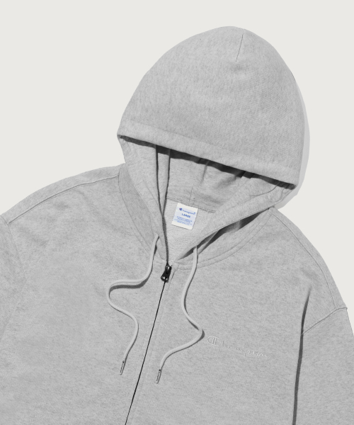 스몰 로고 루즈핏 후드 집업 Grey