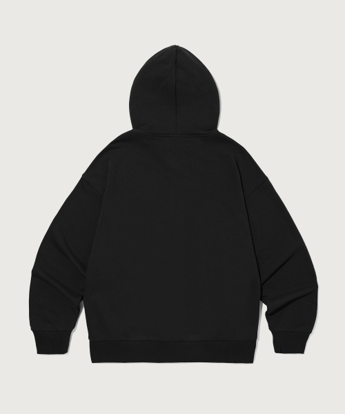 스몰 로고 루즈핏 후드 집업 Black