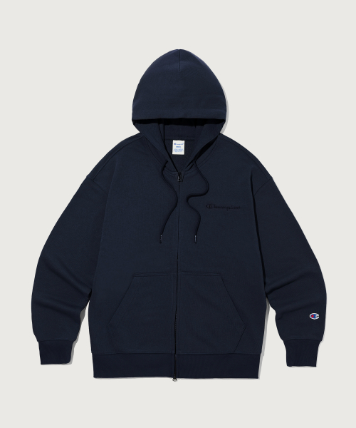 스몰 로고 루즈핏 후드 집업 Navy