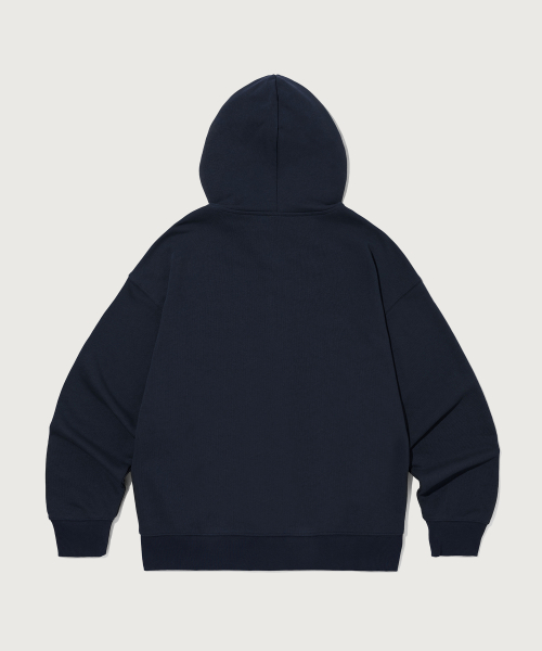 스몰 로고 루즈핏 후드 집업 Navy