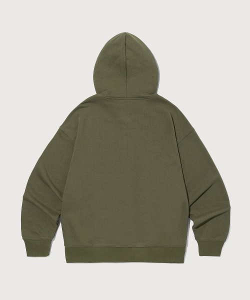 스몰 로고 루즈핏 후드 집업 Khaki