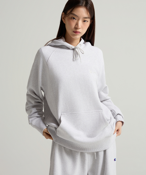 스몰 로고 루즈핏 후드 티셔츠 Light Grey