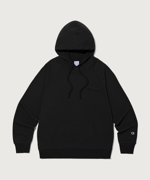 스몰 로고 루즈핏 후드 티셔츠 Black