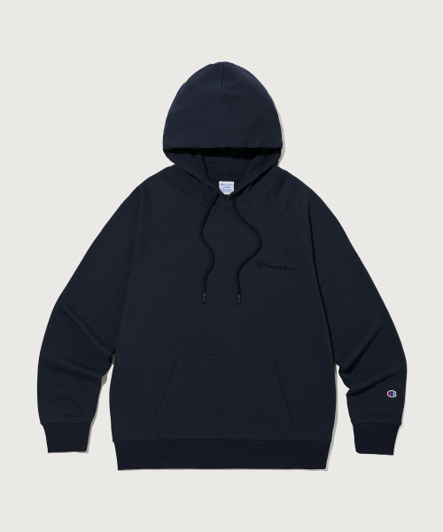 스몰 로고 루즈핏 후드 티셔츠 Navy