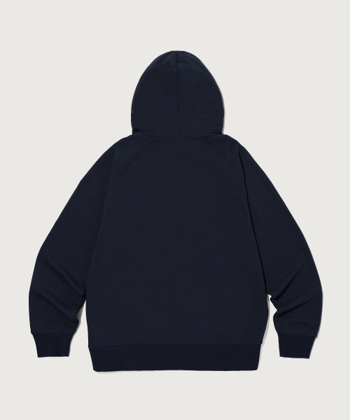 스몰 로고 루즈핏 후드 티셔츠 Navy