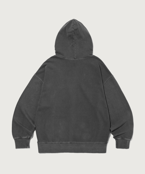 빅 로고 피그먼트 오버핏 후드 티셔츠 Charcoal