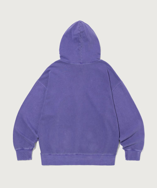빅 로고 피그먼트 오버핏 후드 티셔츠 Purple