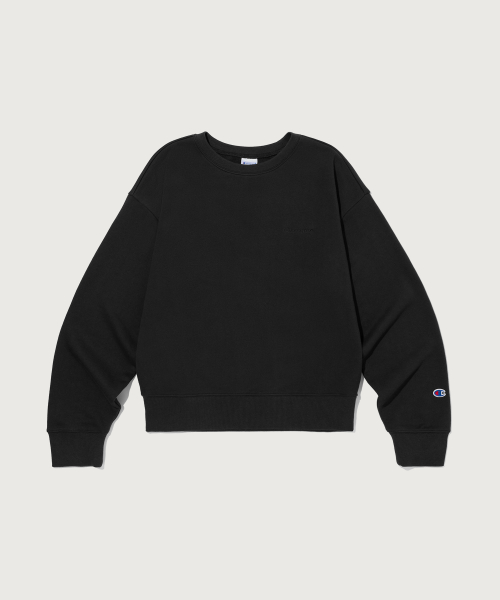 여성 스몰 로고 레귤러핏 스웨트셔츠 Black