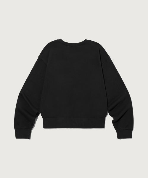 여성 스몰 로고 레귤러핏 스웨트셔츠 Black