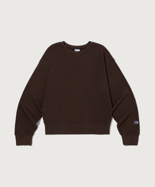 여성 스몰 로고 레귤러핏 스웨트셔츠 Brown