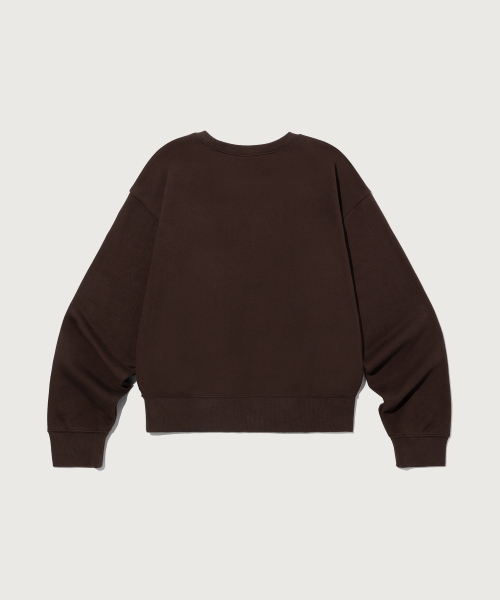 여성 스몰 로고 레귤러핏 스웨트셔츠 Brown