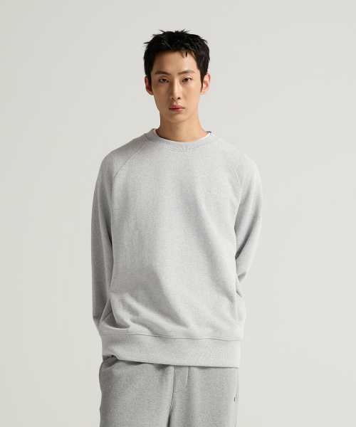스몰 로고 루즈핏 스웨트셔츠 Light Grey