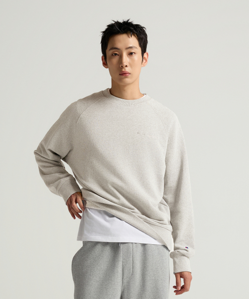 스몰 로고 루즈핏 스웨트셔츠 Oatmeal