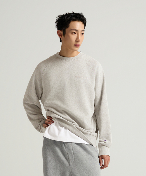 스몰 로고 루즈핏 스웨트셔츠 Oatmeal