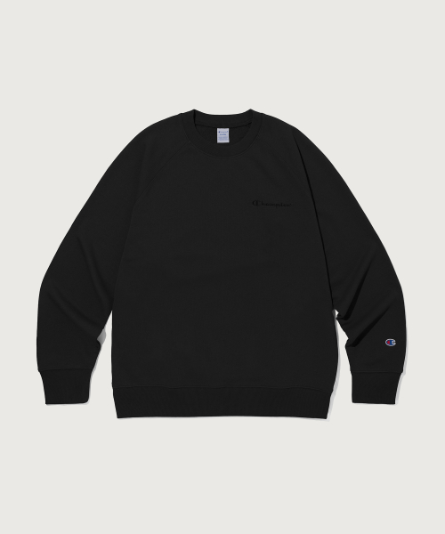 스몰 로고 루즈핏 스웨트셔츠 Black