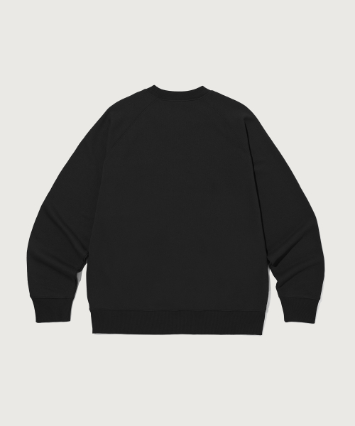 스몰 로고 루즈핏 스웨트셔츠 Black