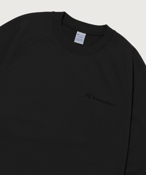 스몰 로고 루즈핏 스웨트셔츠 Black