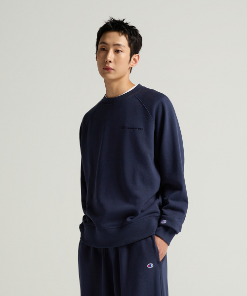 스몰 로고 루즈핏 스웨트셔츠 Navy