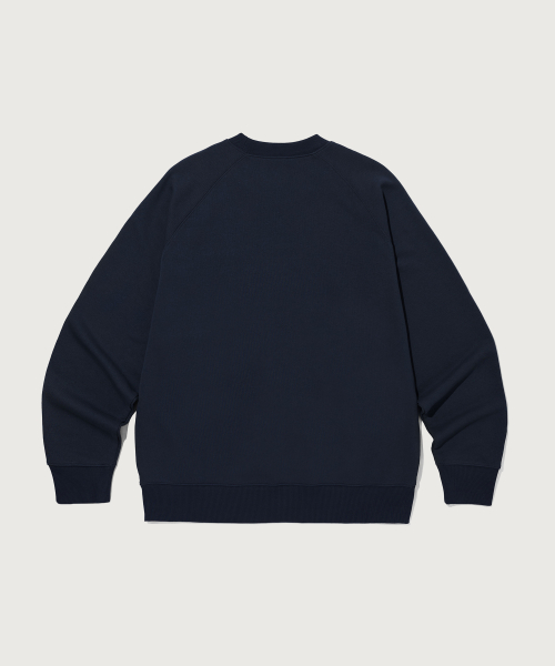 스몰 로고 루즈핏 스웨트셔츠 Navy