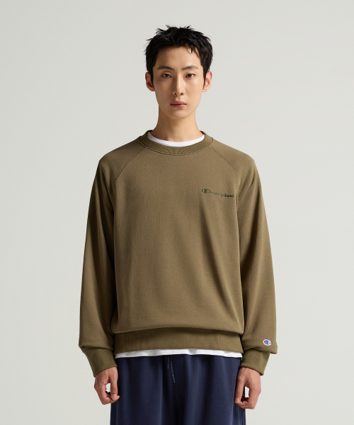 스몰 로고 루즈핏 스웨트셔츠 Khaki